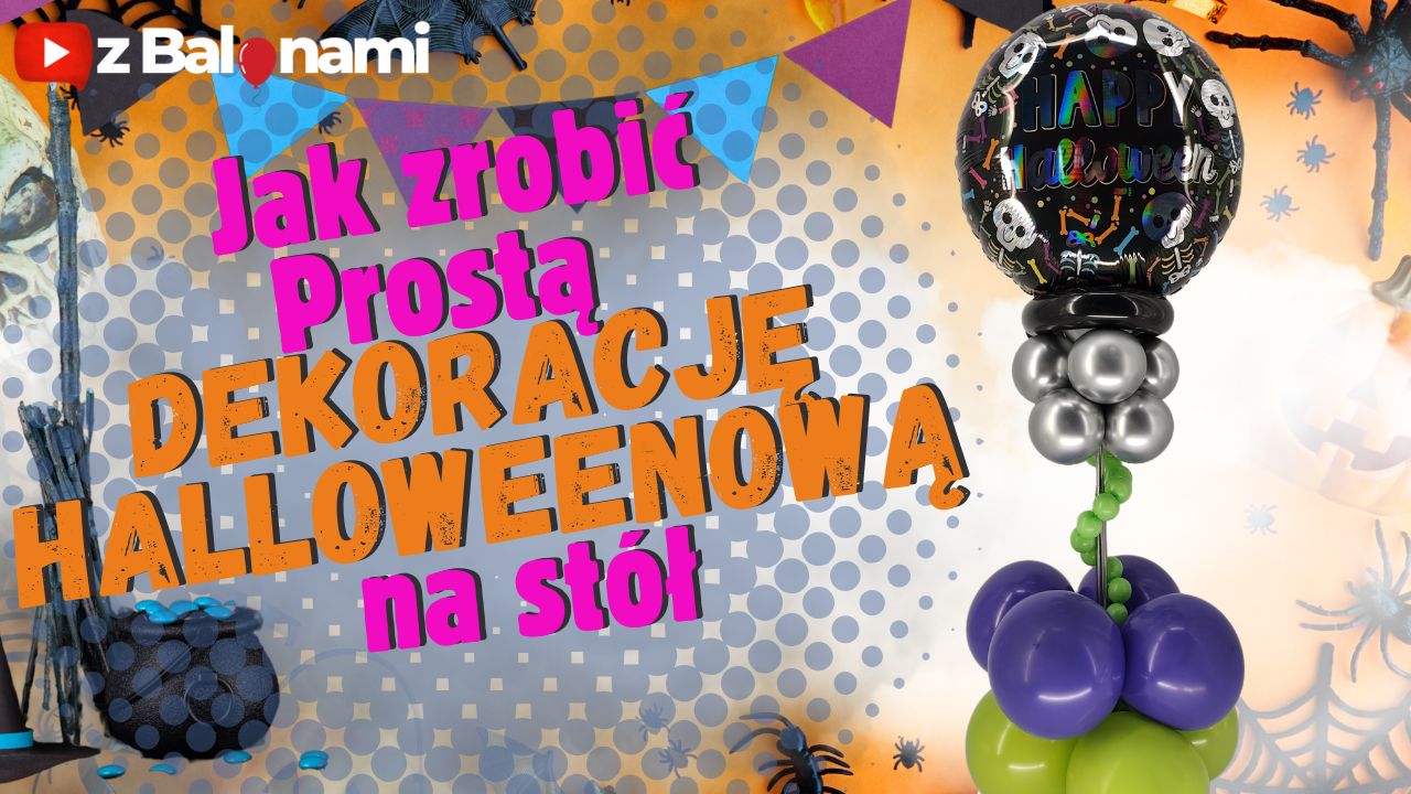 dekoracja stołu balony stelaż Halloween